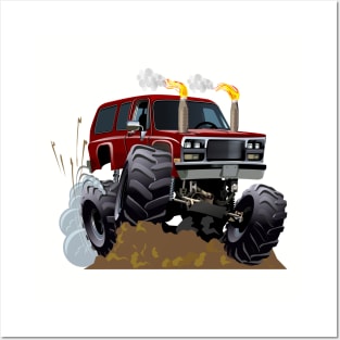 Cartoon Monster Truck Posters and Art